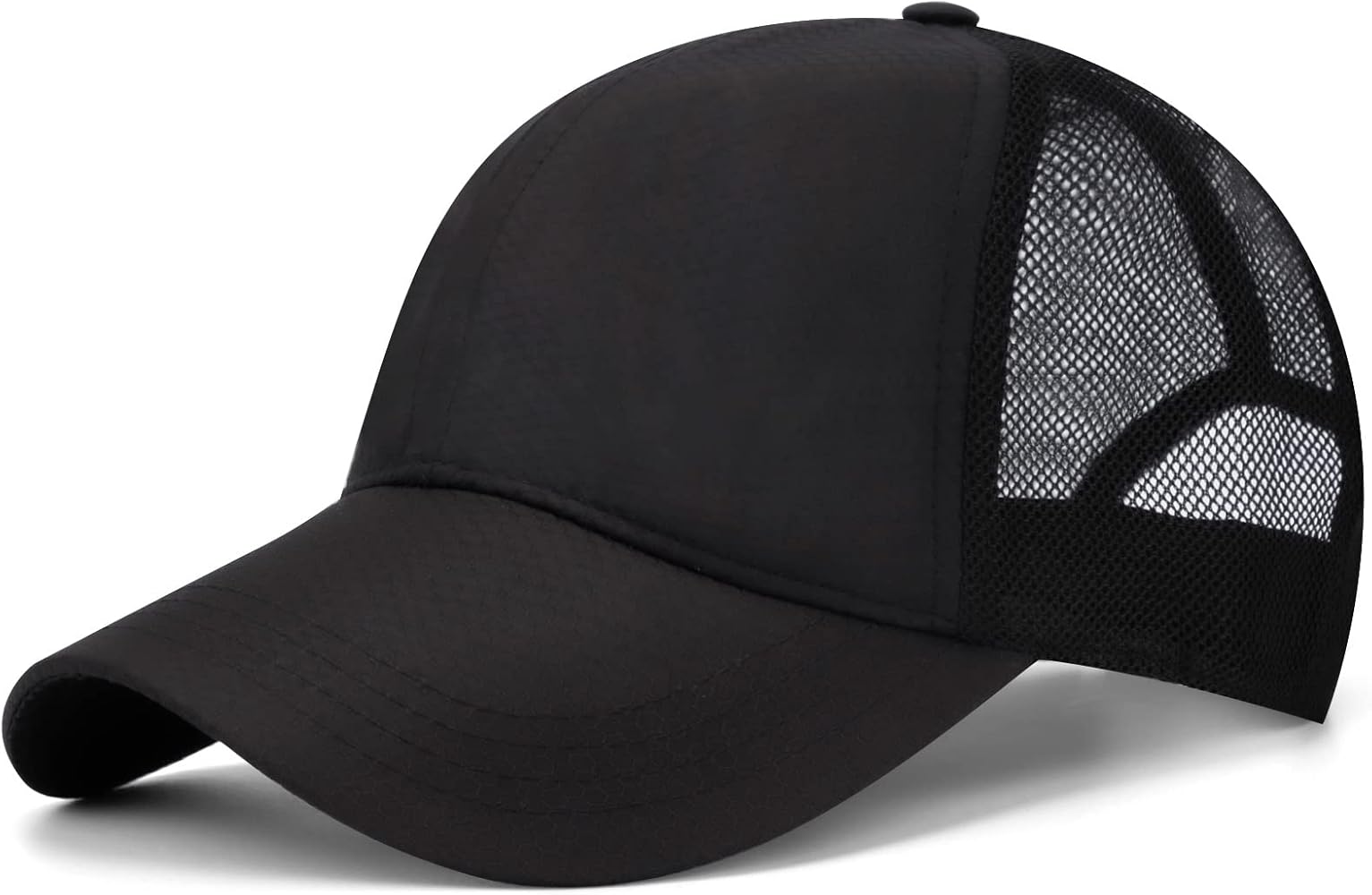 XXL Oversize Large Mesh Quick Dry Golf Baseball Cap Adjustable Trucker Hat Breathable Dad Hat Sports Cap 23.5"-25.6" Black