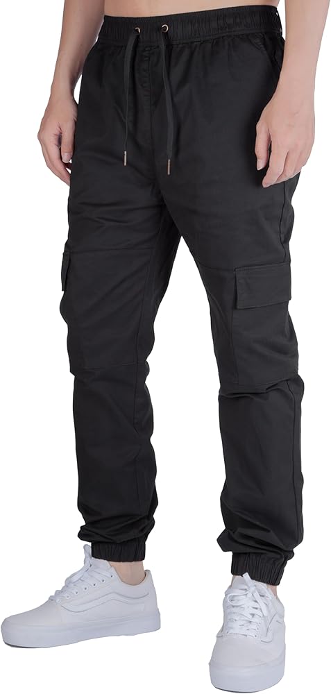 ITALYMORN Cargo Joggers for Men Elastic Waist Work Pants Travel Pants with Pockets