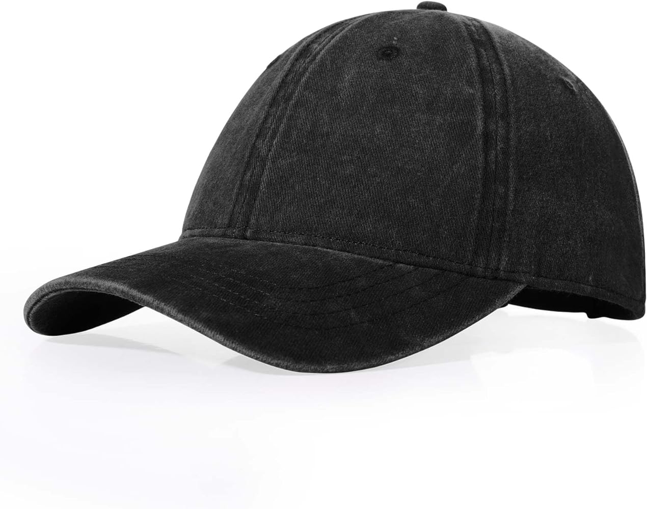 XXL Hats for Men Big Head, Low Profile Baseball Cap for Women, Oversized Washed Plain Denim Hat