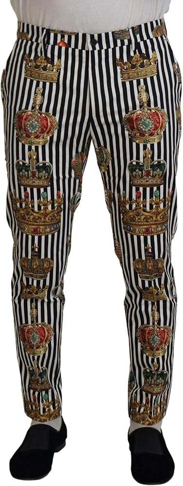 Dolce & Gabbana White Cotton Stretch Crown Trouser Men's Pants