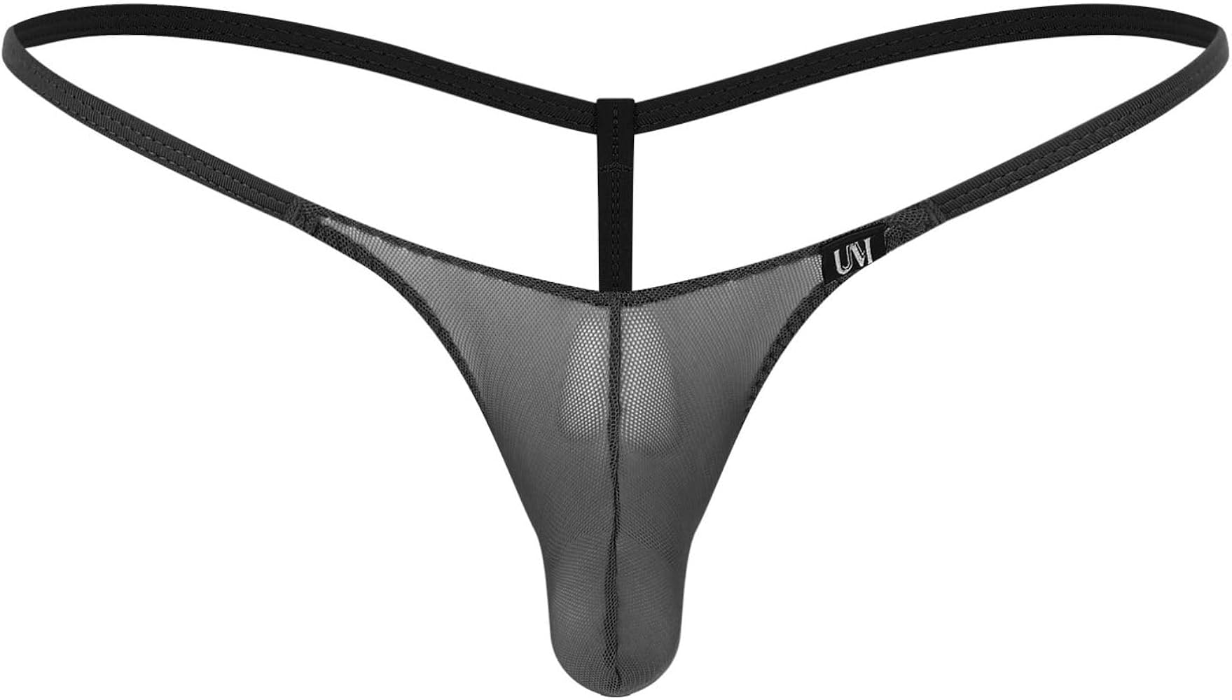 Men's See Through Bulge Pouch T-Back G-string Mesh Sheer Low Rise Micro Thongs Tangas