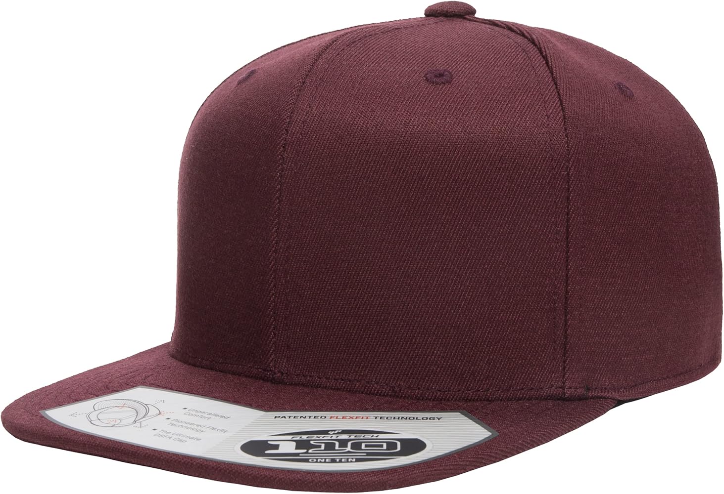 Flexfit Mens 110 Classic Snapback Baseball Cap, Maroon