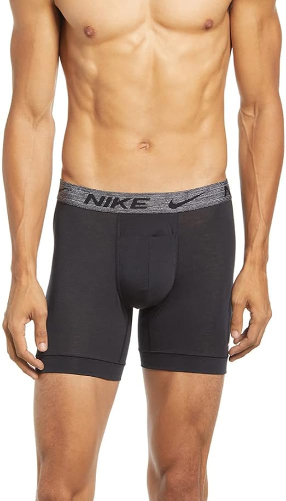 Nike 2Pk Dri Fit Relux Mens Boxer Briefs Size S, Color: Grey/Black