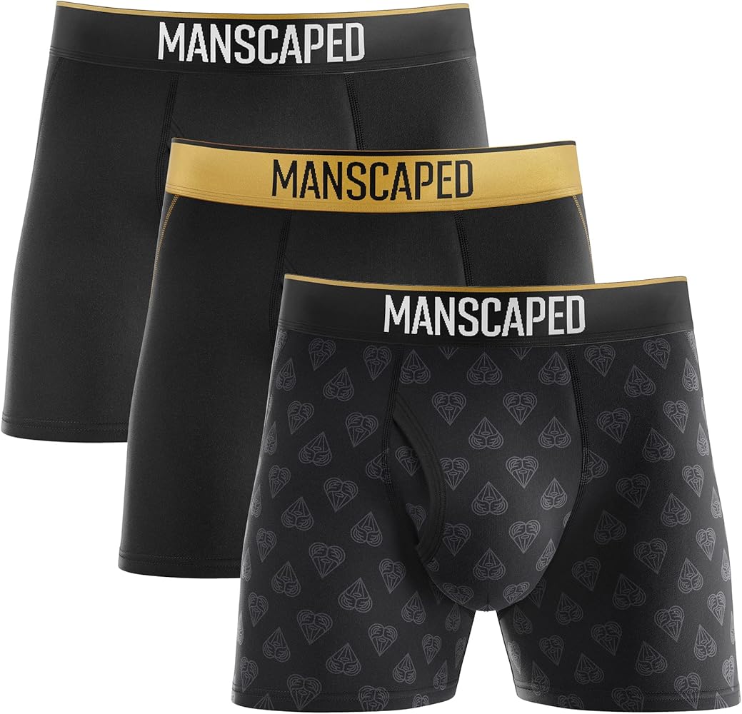 MANSCAPED® Boxers 2.0 Men’s Premium Anti-Chafe Athletic Performance Boxer Briefs, Tagless with Signature Jewel Pouch™