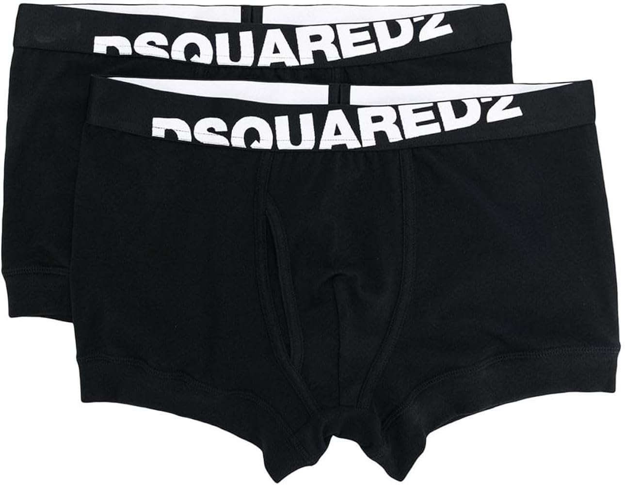 DSQUARED2 2-Pack Angled Logo Low-Rise Men's Boxer Trunks, Black