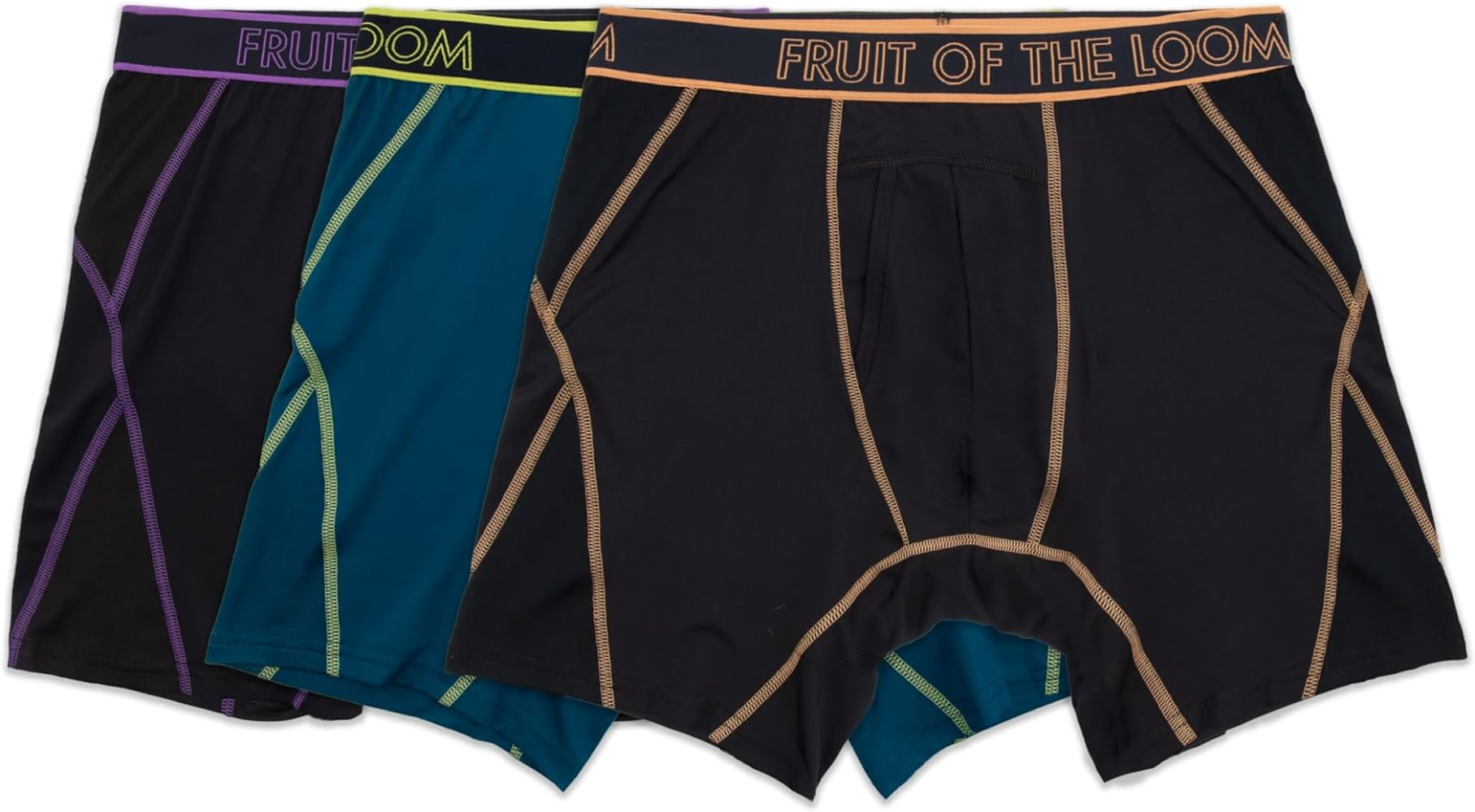 Fruit of the Loom Men's 360 Stretch Boxer Briefs, High Performance Stretch, Quick Dry & Moisture Wicking