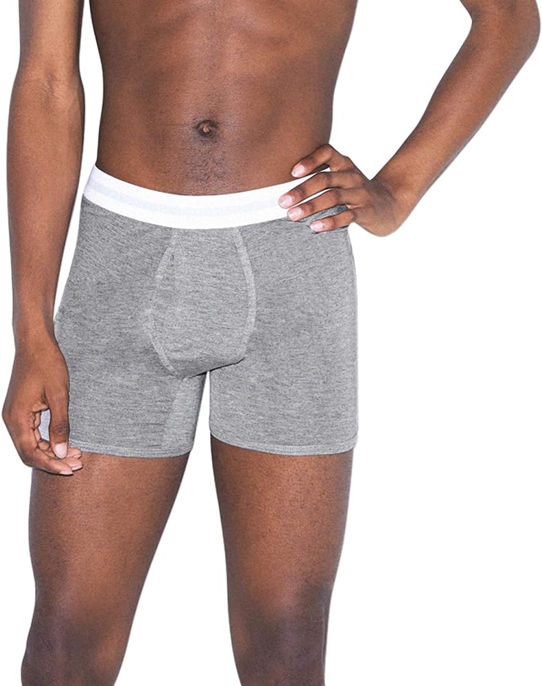 American Apparel Men's Mix Modal Boxer Brief, Heather Charcoal, Large