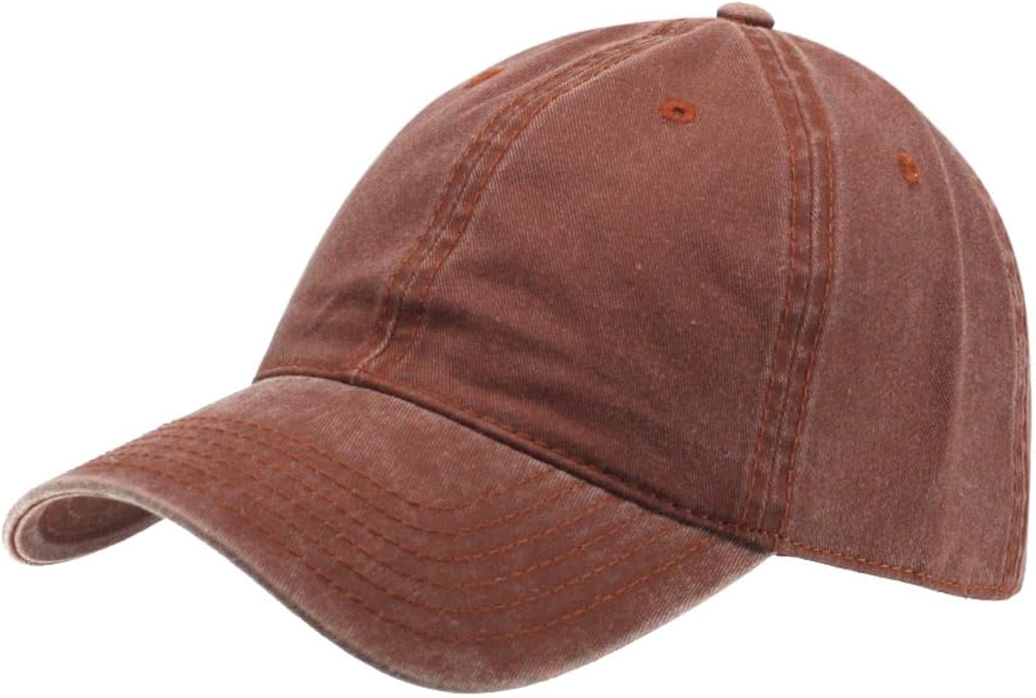 Plain Washed Cotton Adjustable 6 Panel Dad Hat Baseball Cap