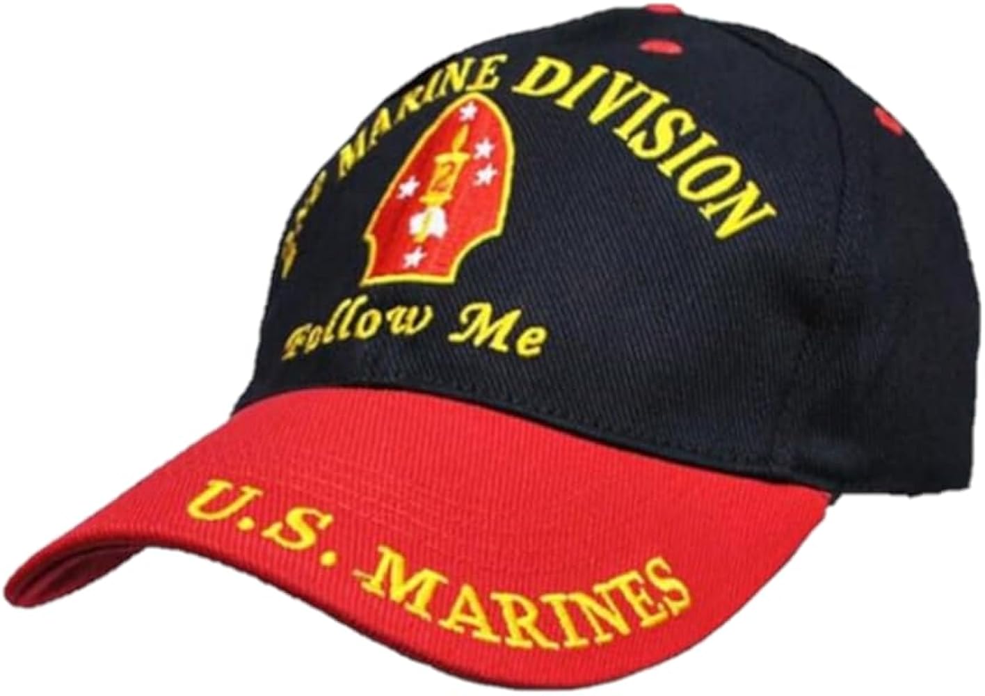 Trade Winds U.S United States 2nd Marine Division Div Hat Black Cap Curved Bill Adjustable, 7 3/4