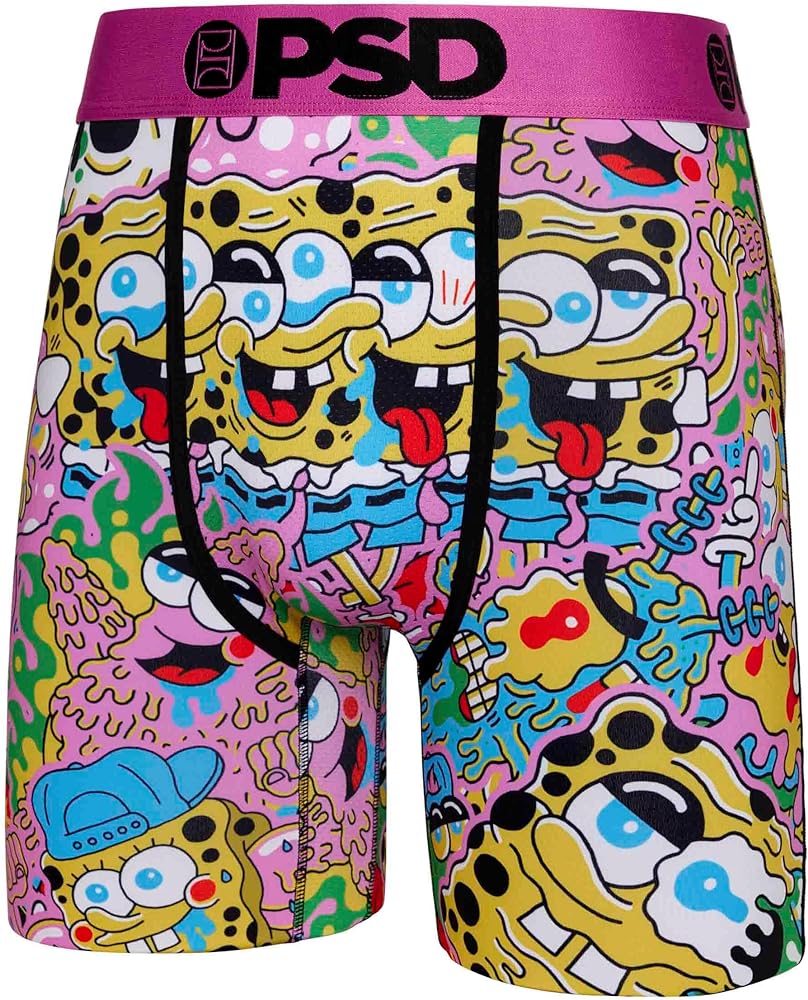 PSD Men's Spongebob Squarepants Boxer Briefs - Breathable and Supportive Men's Underwear with Moisture-Wicking Fabric