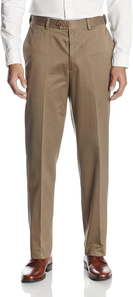 Savane Men's Flat Front No-Iron Twill Pant