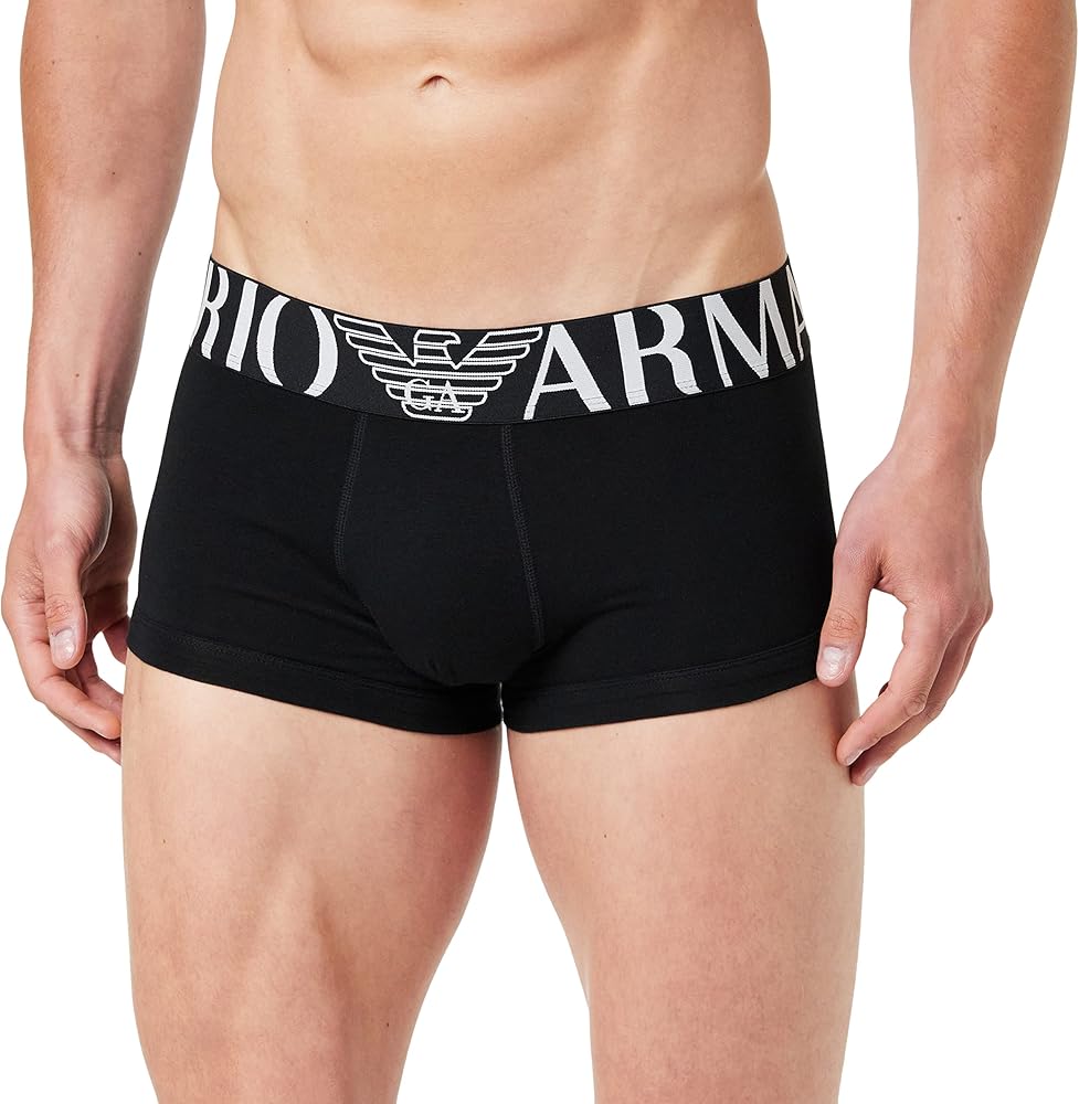 Emporio Armani Mega Logo Men's Boxer Trunk, Black