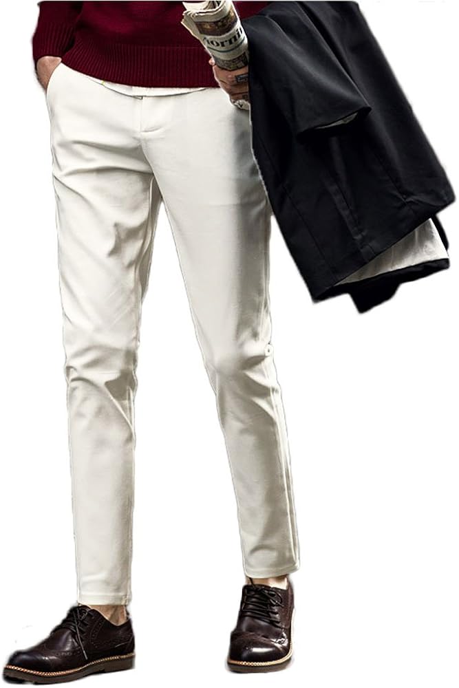 Men's Suit Pants Stretch Slim Fit Skinny Casual Dress Pants Separate Pants