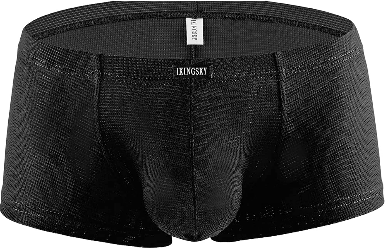 IKINGSKY Men's Breathable Boxer Briefs Sexy See Through Shorts Low Rise Bulge Under Panties