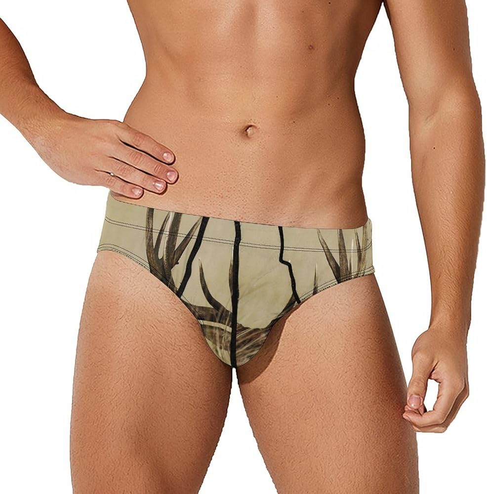 Whitetail Deer Breathable Mens Underwear Soft Briefs Lightweight Low Rise Panties