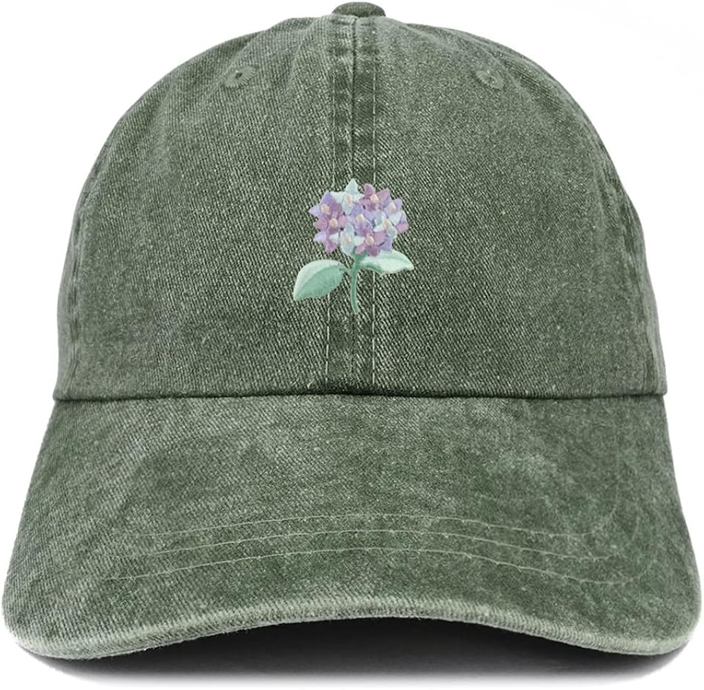 Trendy Apparel Shop Hydrangea Patch Pigment Dyed Washed Baseball Cap