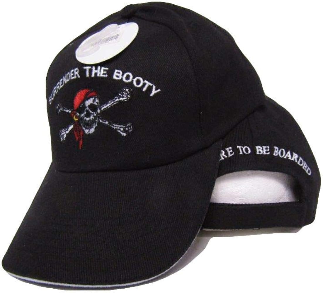 Trade Winds Jolly Roger Pirate Surrender The Booty Prepare to Be Boarded Ball Cap Hat Multi