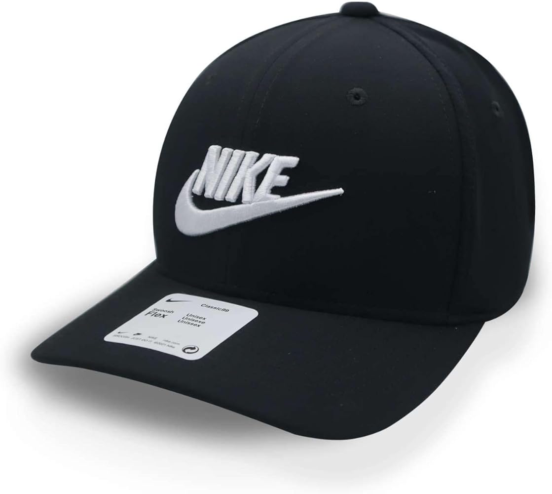 Nike Unisex NSW Classic 99 Cap Stretch Fit Adult (Black/White, One Size)