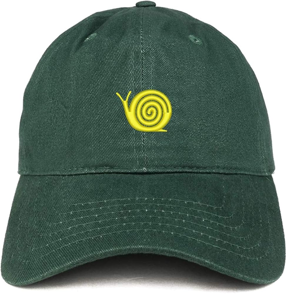 Trendy Apparel Shop Snail Embroidered 100% Cotton Adjustable Cap Dad Hat