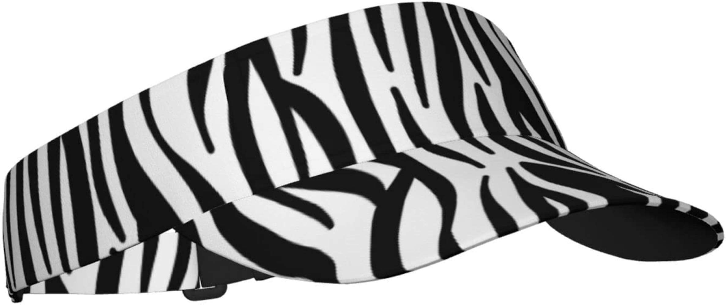 Zebra Print Sunscreen Visor Hats for Women & Men, Sport Empty Top Baseball Sun Cap, Tennis Visor, Golf Visor Black