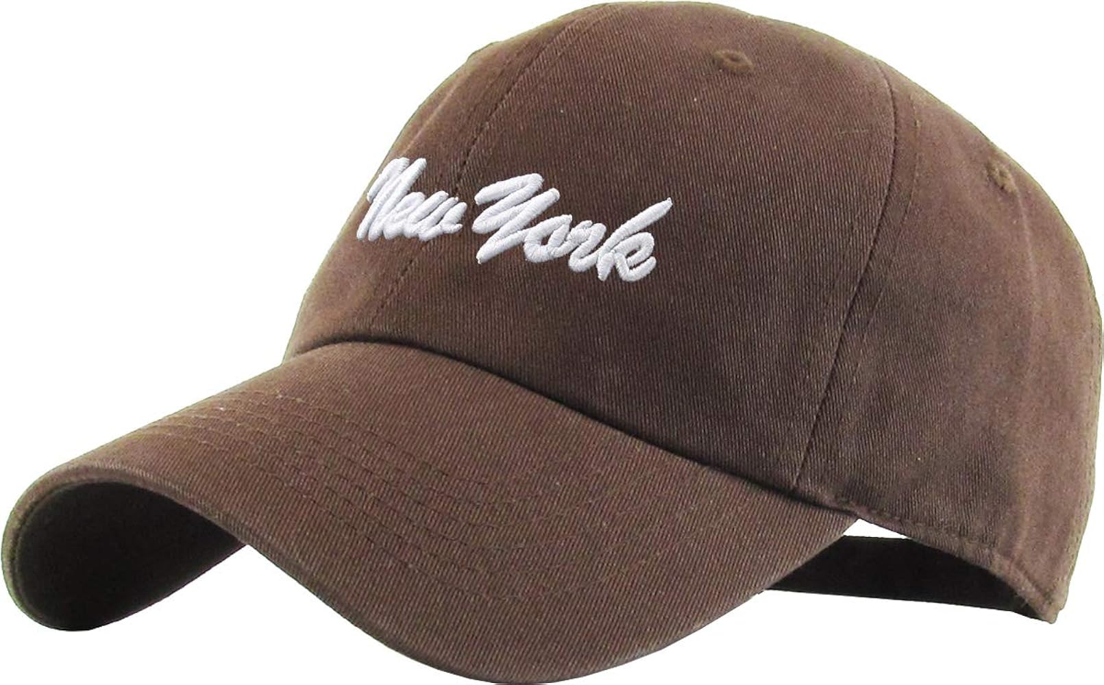 New York Cotton Cap Adjustable Hat. Polo Style Low Profile Daddy (Unstructured)