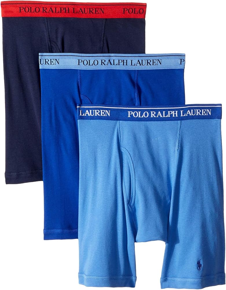 Polo Ralph Lauren Mens Classic Fit With Wicking Long Leg Boxer Briefs 3 Pack