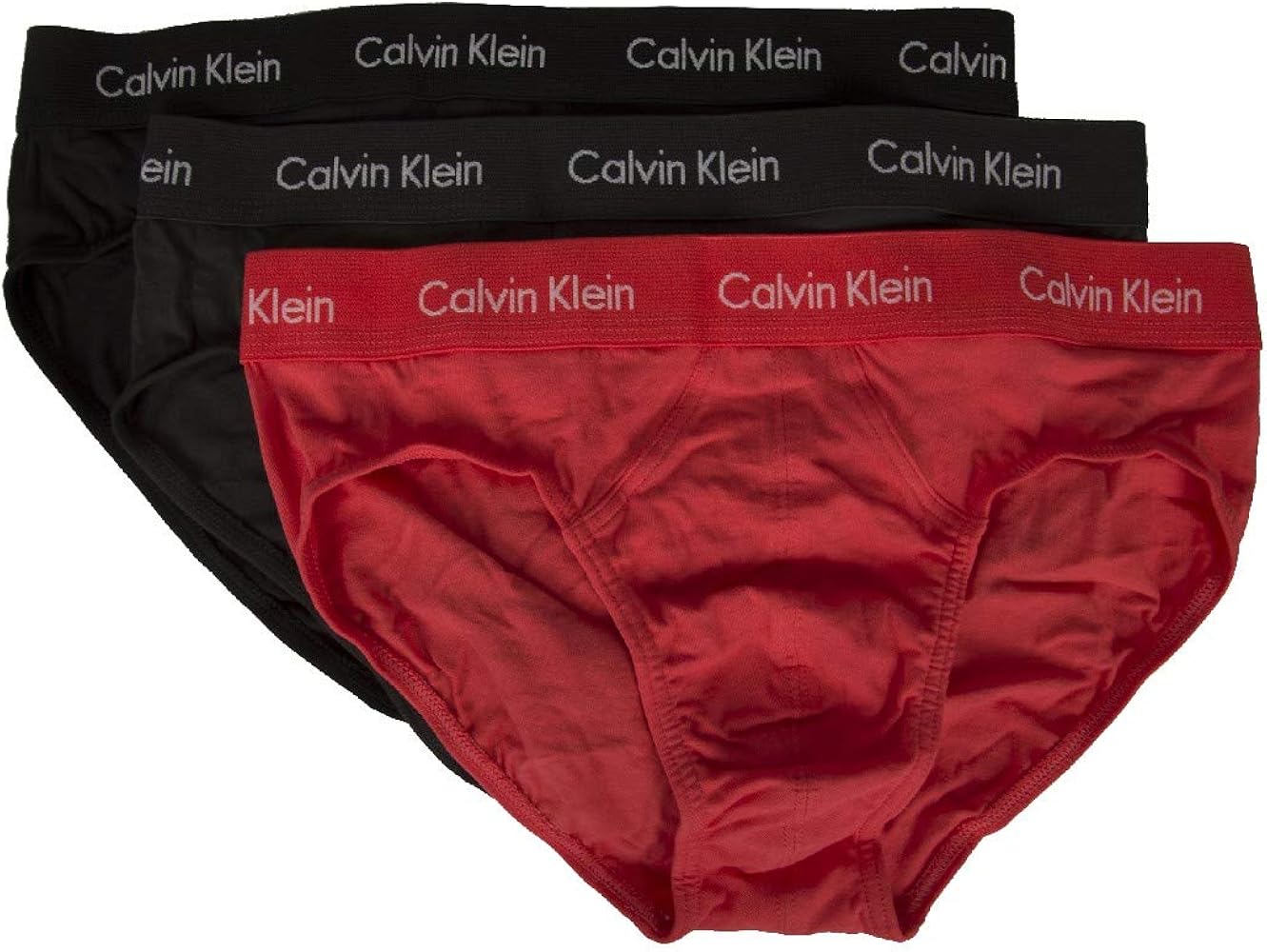 Calvin Klein Pack of 3 men's brief tripack brief man CK item U2661G 3P HIP BRIEF, 9HD Black/Coral lip/Phantom, X-Small