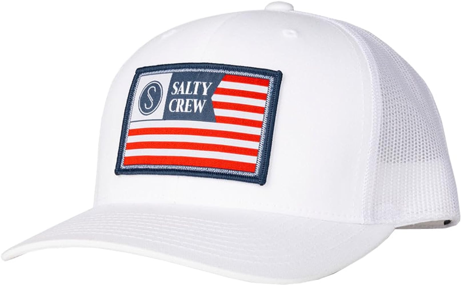 Salty Crew Freedom Flag Retro Trucker White One Size