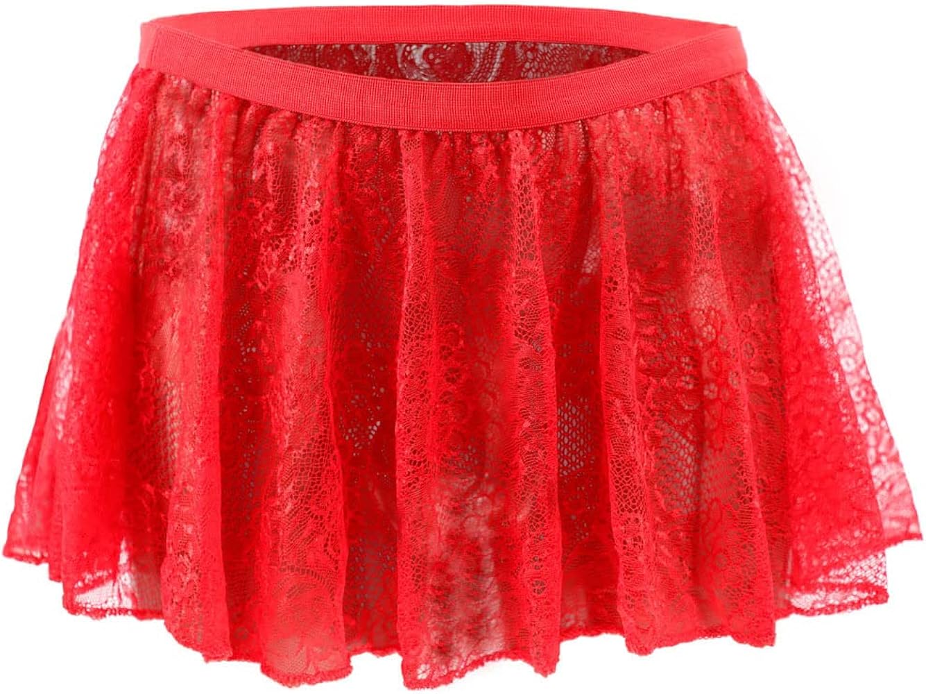 Men's Sexy Panties Sissy Knickers Briefs Stretch Low Waist Lace large Flat Skirt Hot Dress