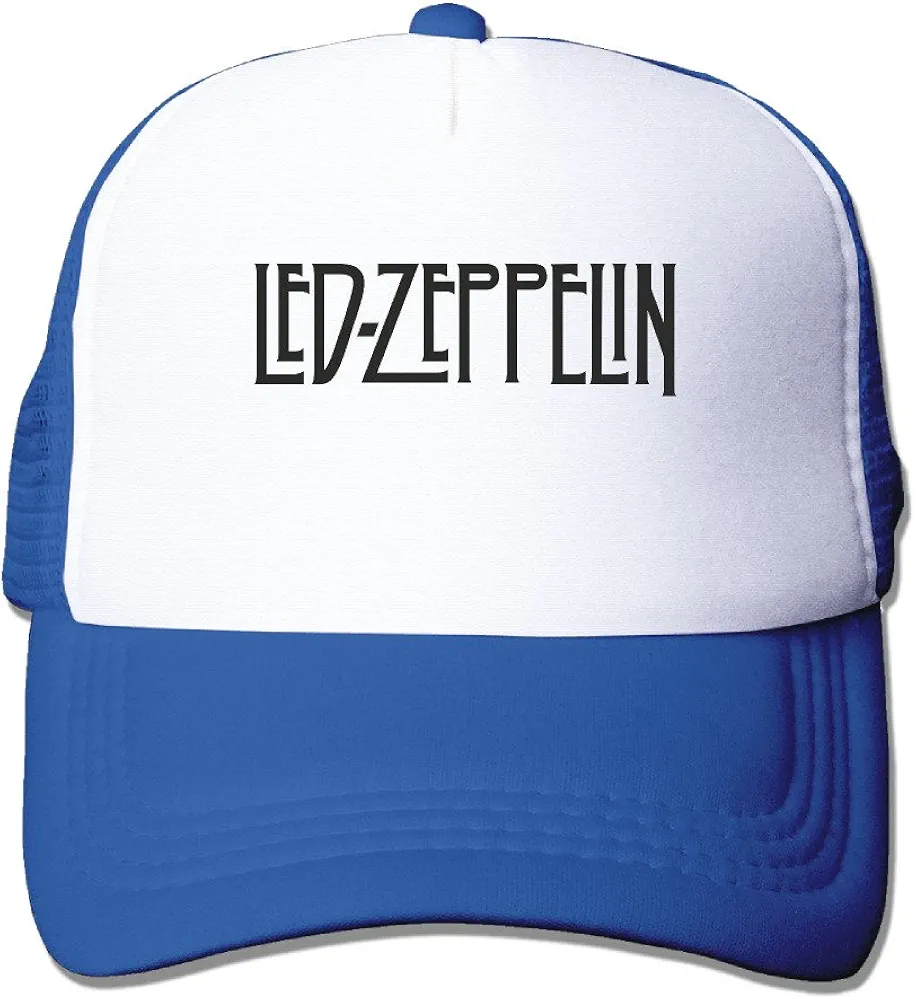 LED Zeppelin Rock Band Logo Robert Plant Mens Adjustable Trucker Hat Mesh Caps Royal Blue