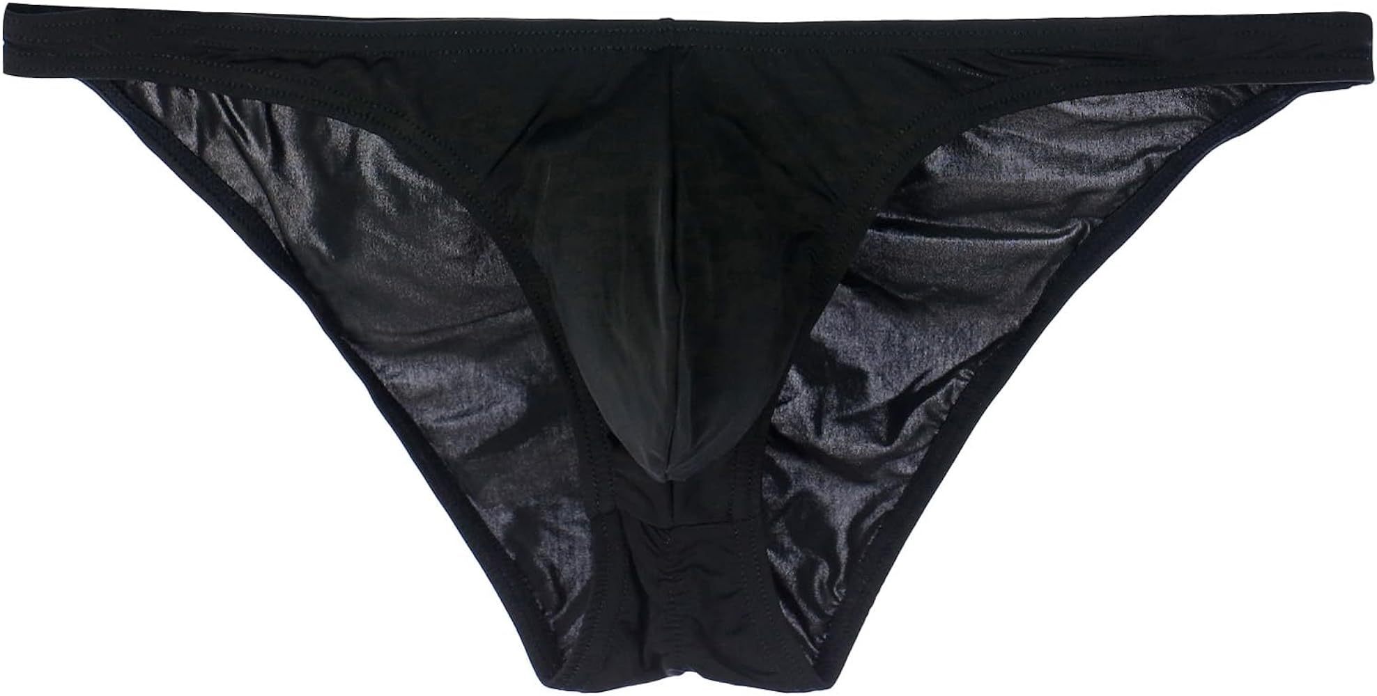 ABAFIP Men's Underwear Low Waist Ice Silk Ruched Back Tangas Sheer Bikini Briefs Underpants