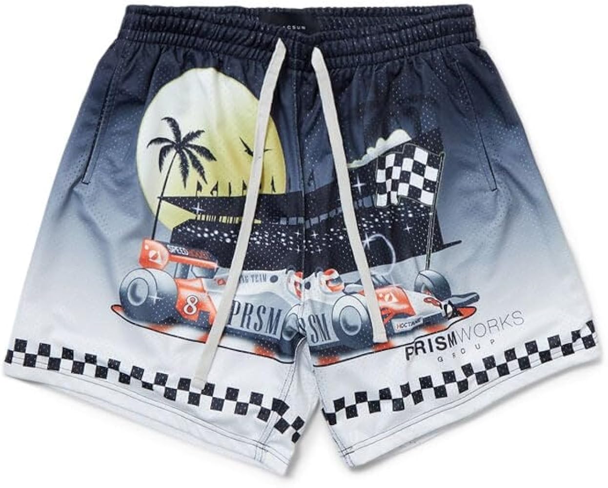 PacSun Men's Prism Racing Checkered Mesh Shorts