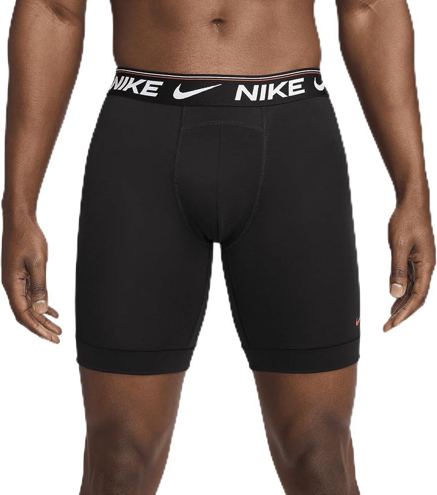 Nike Ultra Comfort Men's Dri-FIT Long Boxer Brief (3-Pack) (Black, KE1263-001) Size Medium