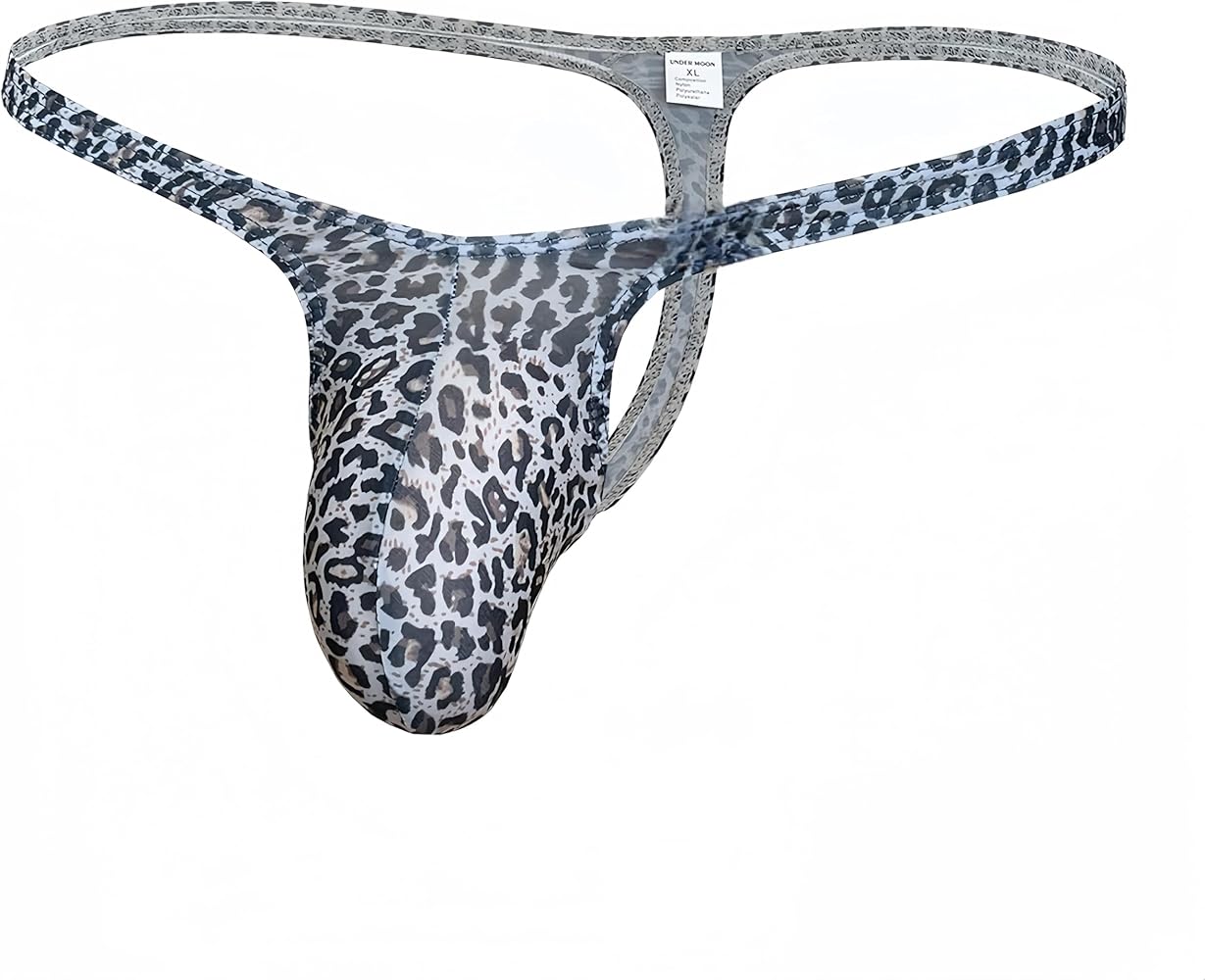 Men's Leopard Print Thong Ice Silk| Fashionable Print, Stretchy Fabric, Sexy Wild Charm