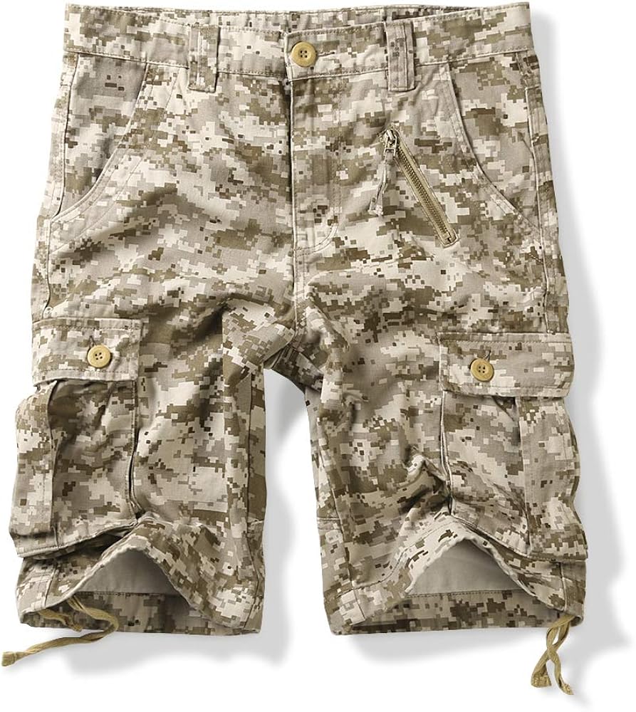 OCHENTA Men's Camo Cargo Shorts with 6 Pockets Casual Military Work Outdoor Wear