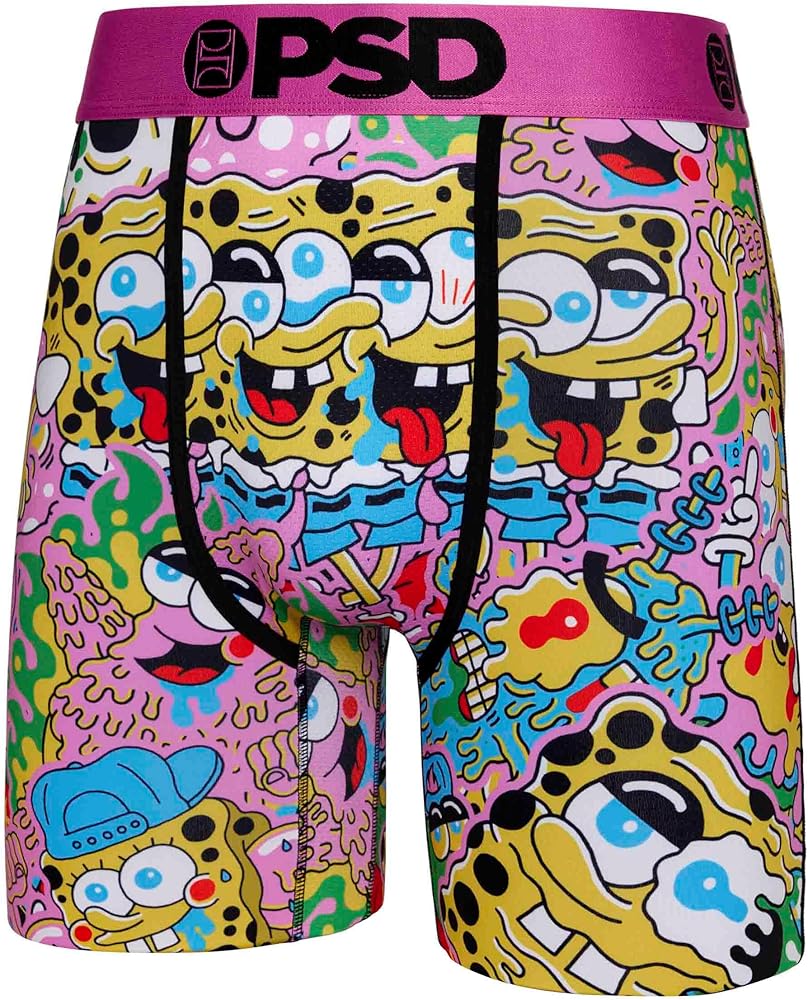 PSD Men's Spongebob Squarepants Boxer Briefs - Breathable and Supportive Men's Underwear with Moisture-Wicking Fabric