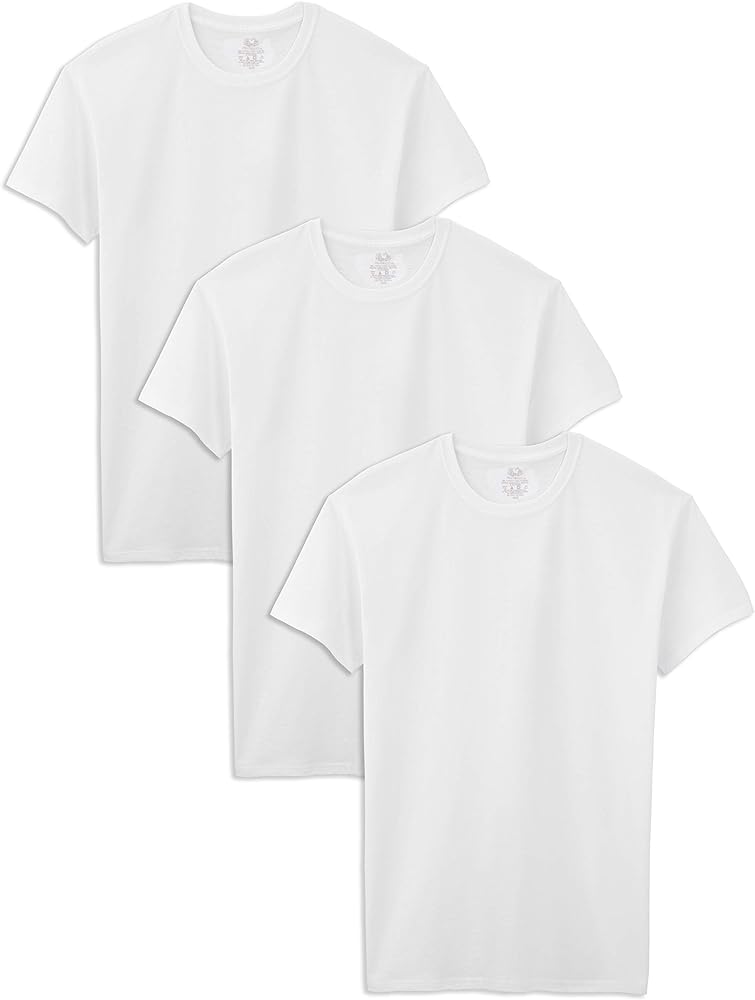 Fruit of the Loom mens Big and Tall Tag-free Underwear & Undershirts undershirts, Tall Man - Crew 3 Pack, XX-Large US