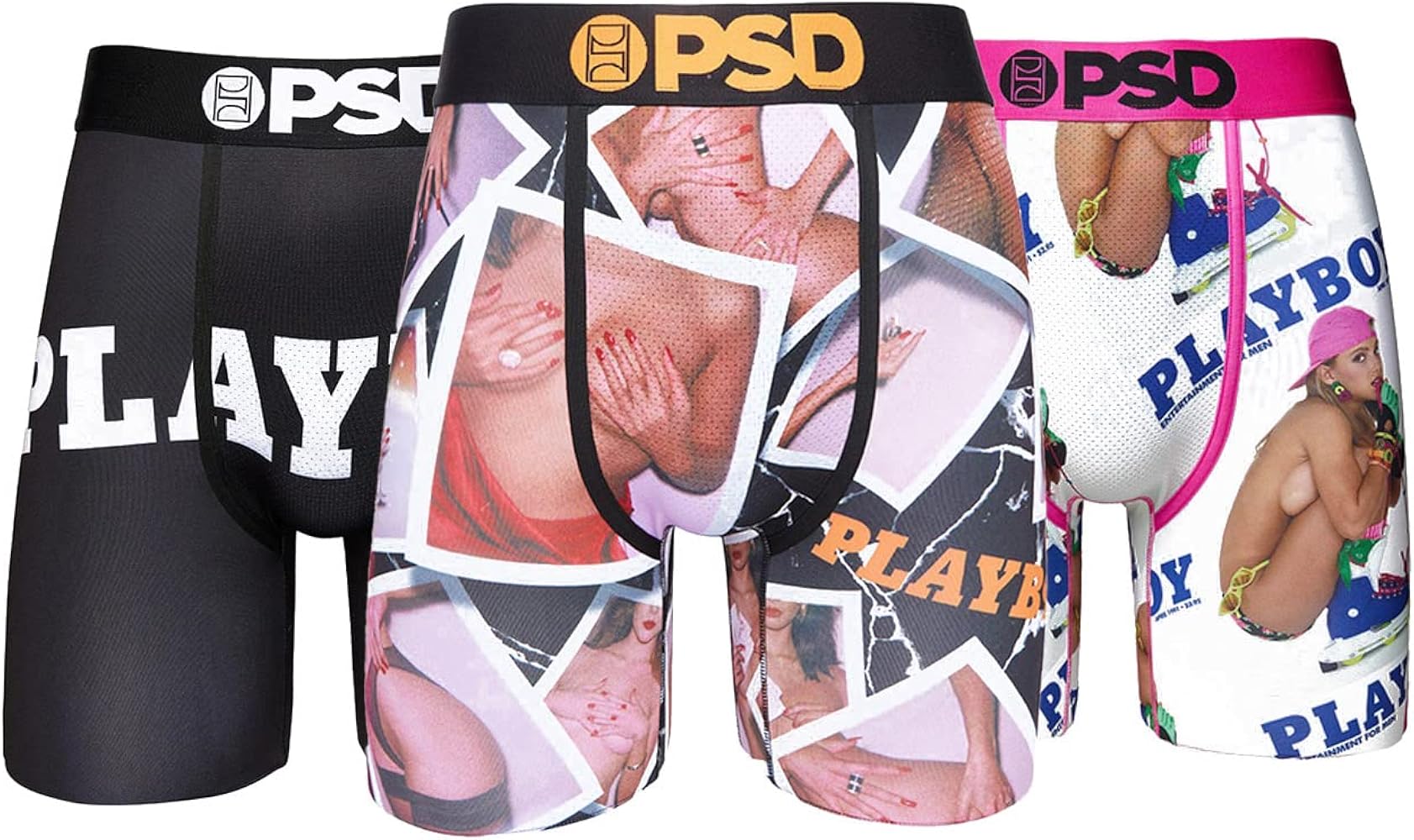 PSD Men's Playboy Boxer Briefs - Breathable and Supportive Men's Underwear with Moisture-Wicking Fabric