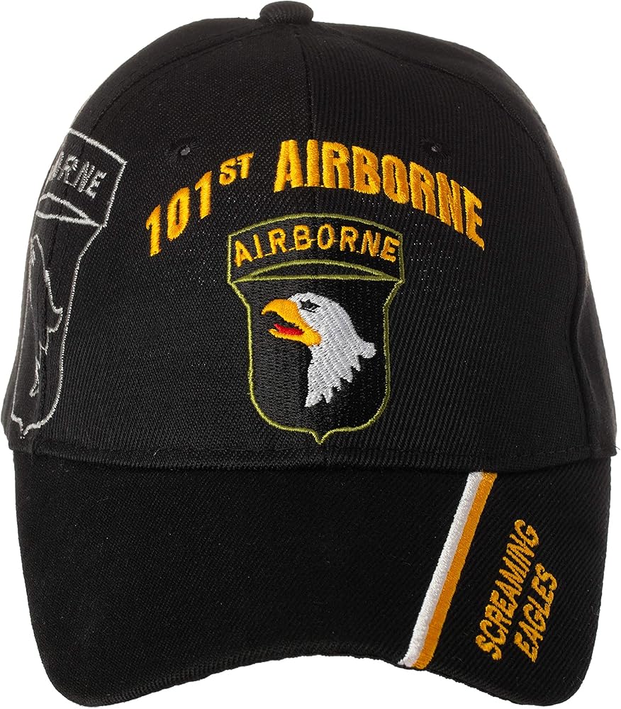 Officially Licensed US Army 101st Airborne Division Screaming Eagles Embroidered Black Adjustable Baseball Cap