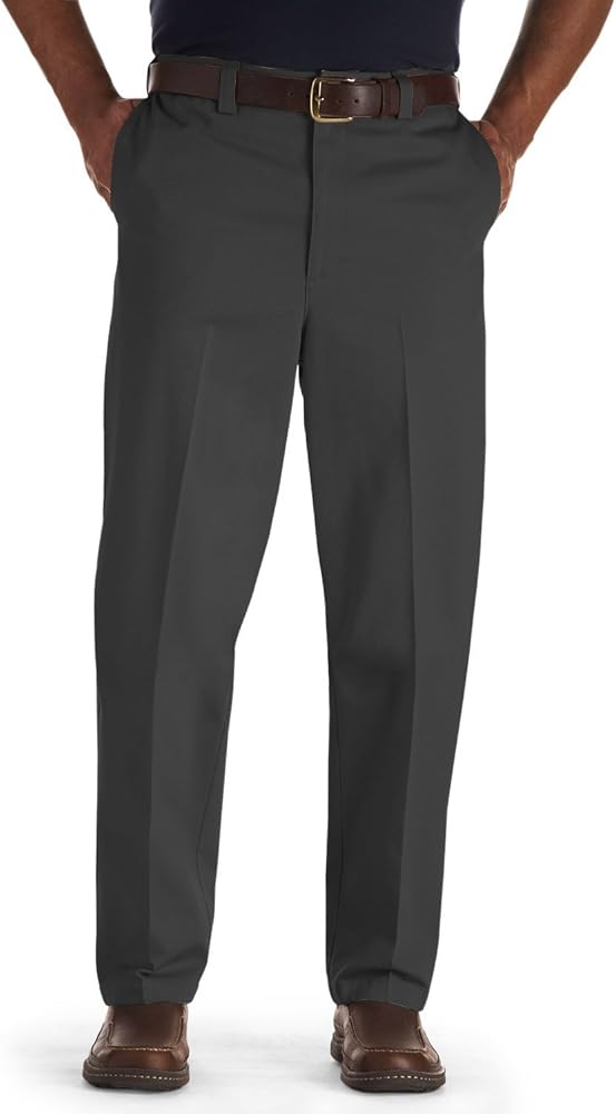 Oak Hill by DXL Men's Big and Tall Flat-Front Premium Stretch Twill Pants, Stain Resistant, Multiple Colors, Sizes 42-60"