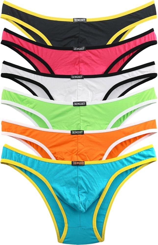 IKINGSKY Men's Low Rise Modal Bikini Briefs Sexy Brazilian Back Mens Underwear