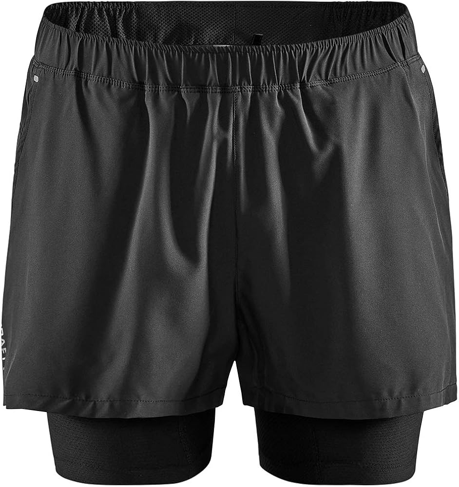 Craft Sportswear Men's ADV Essence 2-in-1 Stretch Shorts | Athletic Workout Shorts | Lightweight with Zipper Pocket