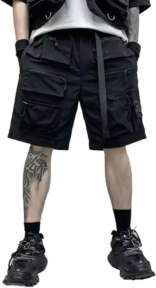 Multi Pockets Cargo Shorts Mens Summer Hip Hop Short Pants Street Casual Loose