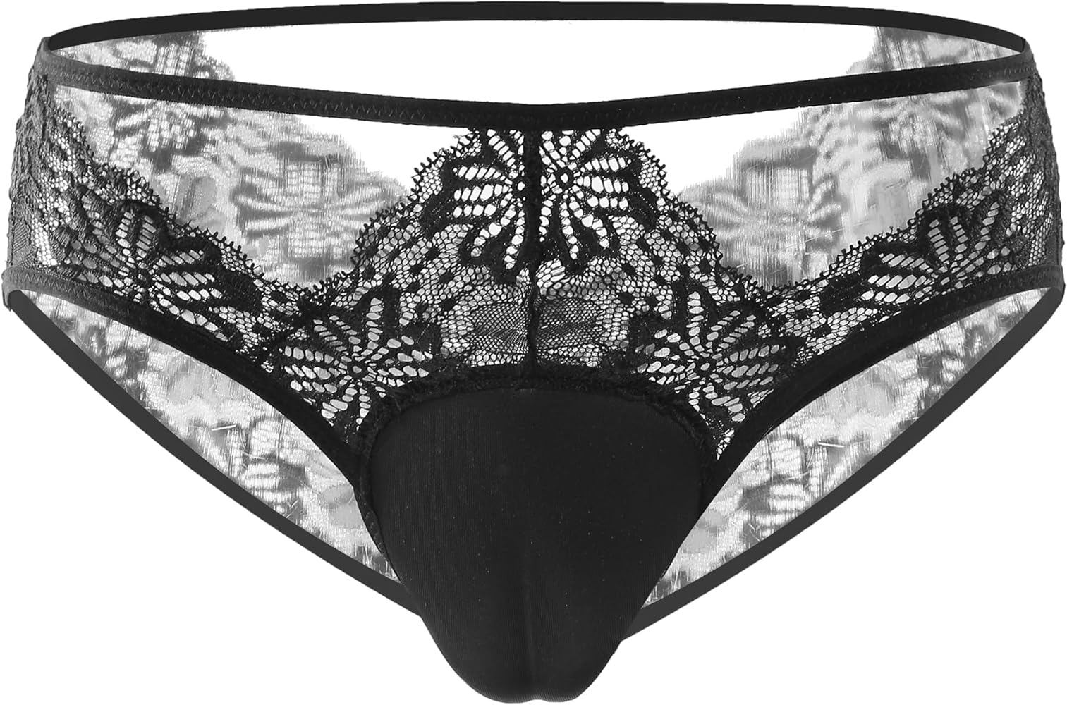 Mens Lace Hiding Gaff Panties Underwear Brief Adjustable Sissy Panties See Through Thongs Nightwear