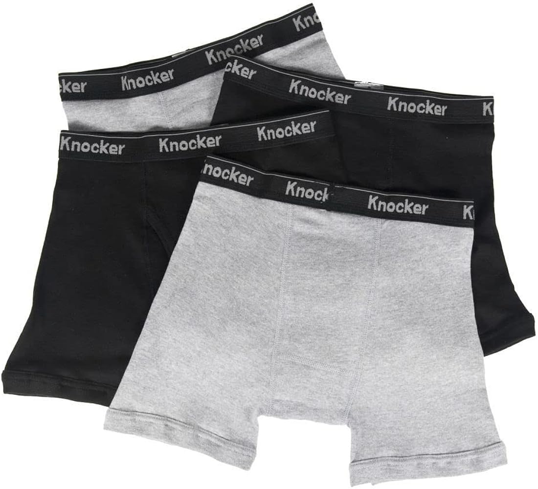 4 Men's Boxers Undewear Male Briefs Shorts Size XL 42-44 Cotton Black Grey Pack