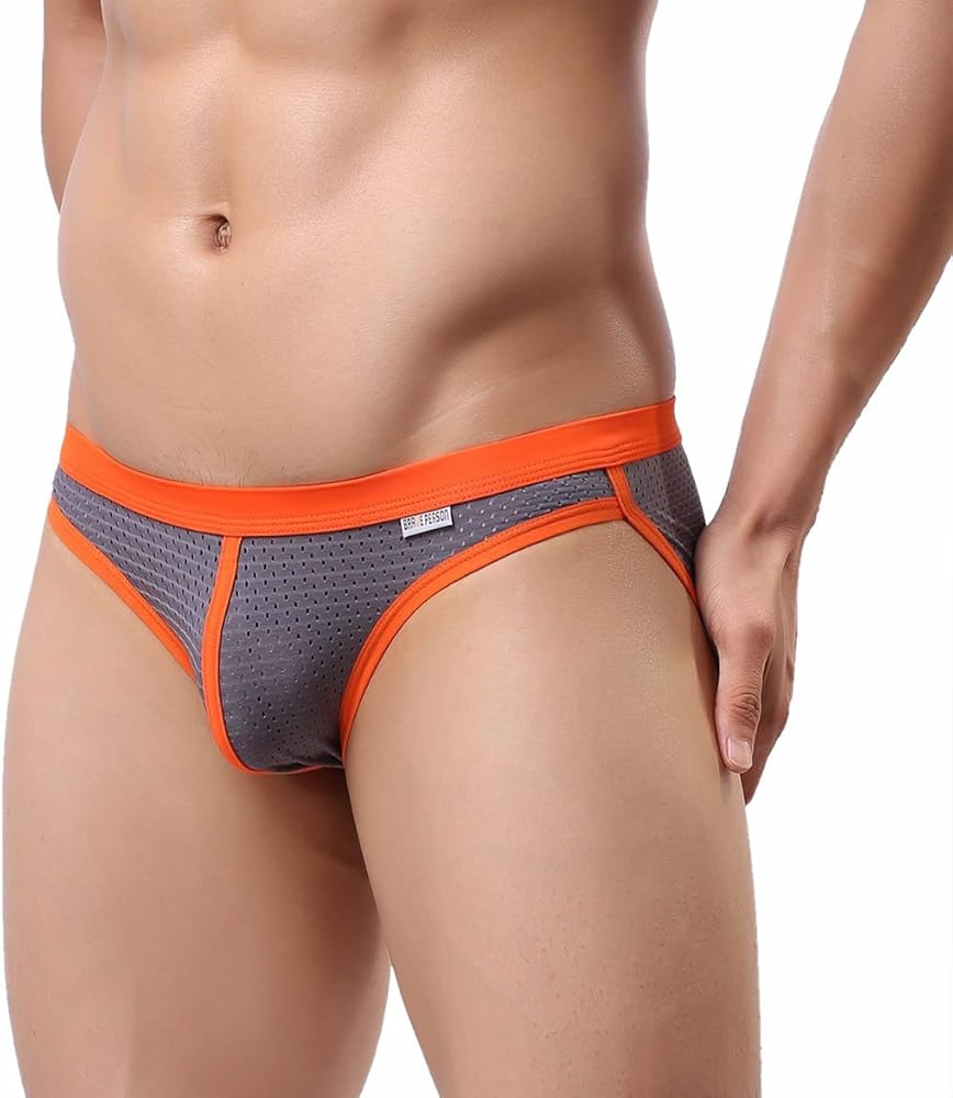 Men's Fashion Underwear Briefs Mesh Elastic Bikini Sports Shorts B1139