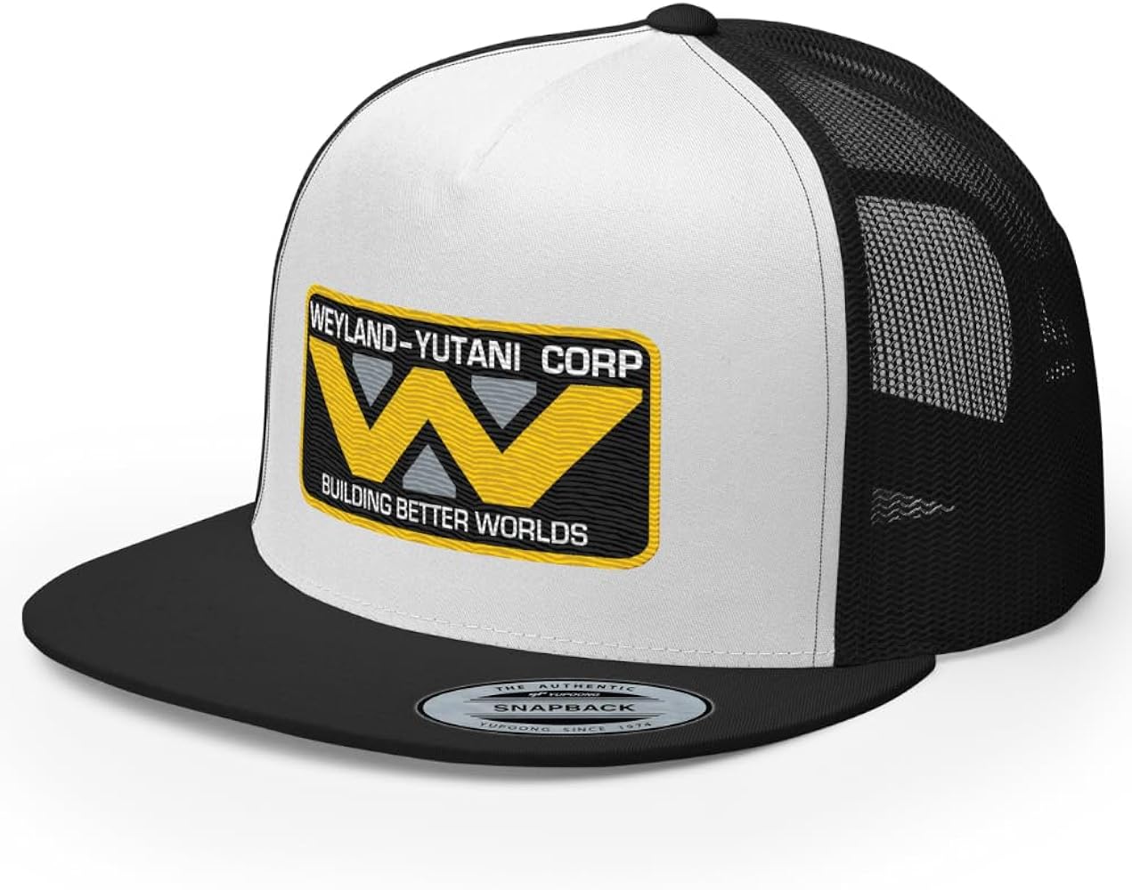 Weyland-Yutani Embroidered Trucker Hat Flat Bill High Crown Adjustable Cap