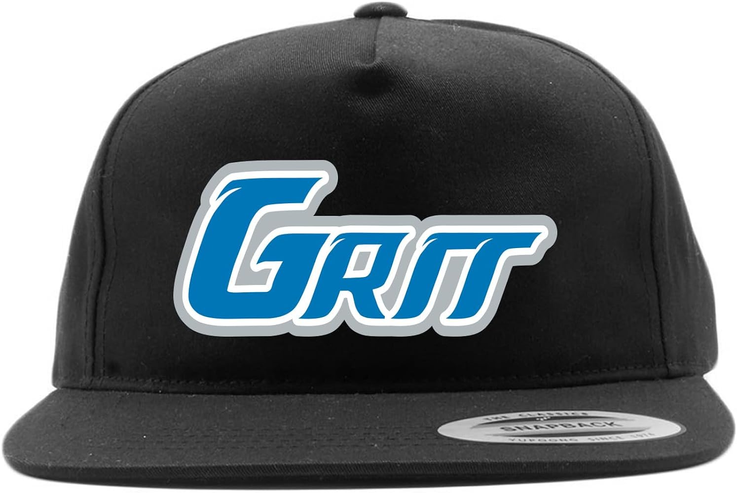 Snapback Black Detroit Grit Logo Hat