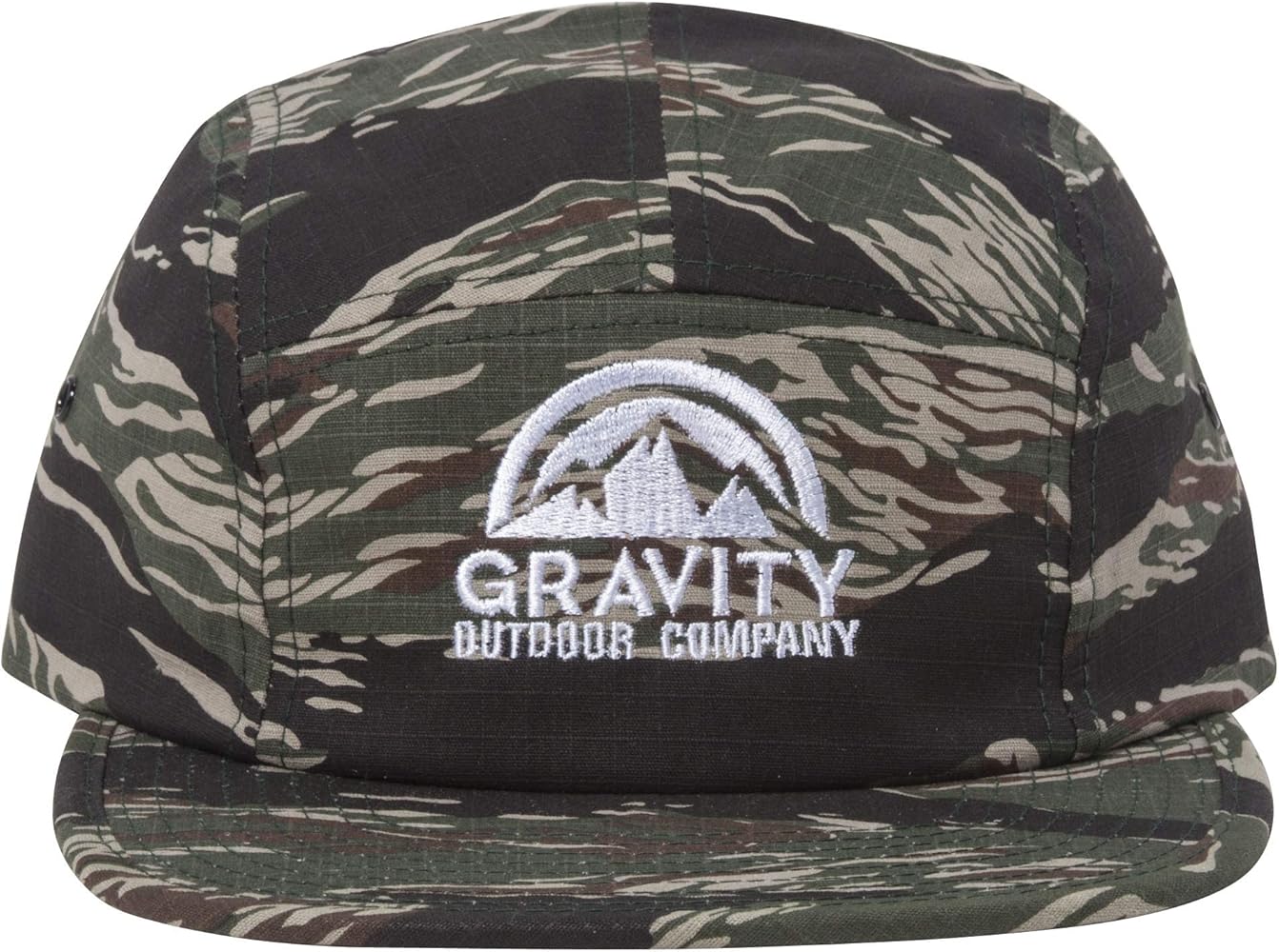 Logo Tiger Stripes Woodland Camo Adjustable Five Panel Cap