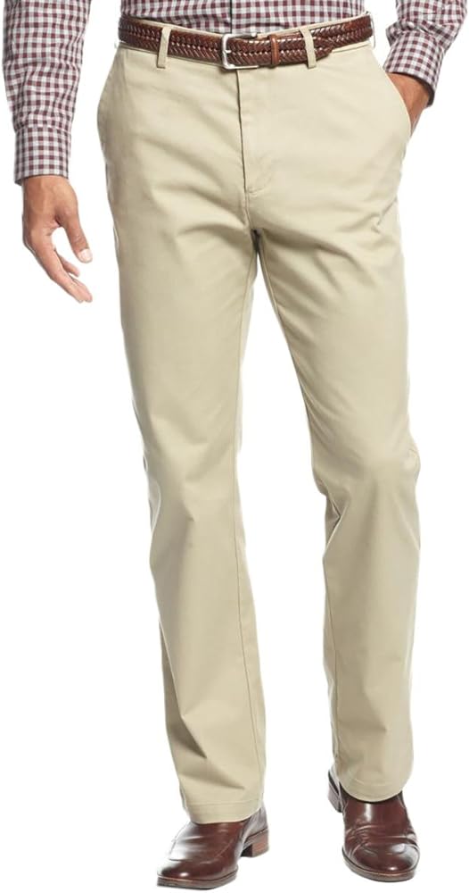 Haggar Men's Performance Cotton Slack Straight-Fit Plain-Front Pant